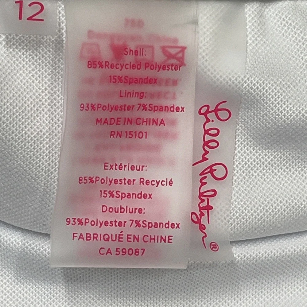 Lilly Pulitzer Swimsuit Skort White Kelland Skirted Bottom 12 Neutral Vacation